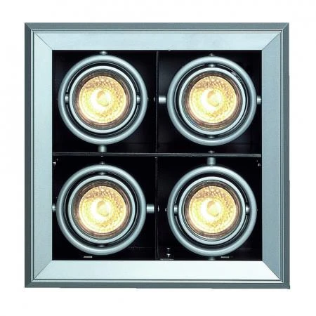 Фото AIXLIGHT®, MOD 4 MR16 светильник встраиваемый для 4-х ламп MR16 по 50Вт макс., серебристый / черный | 154142 SLV