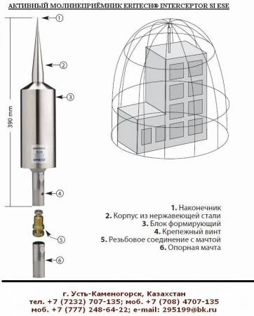 Фото Активный молниеприёмник ERITECH® INTERCEPTOR SI ESE. DELTA SI25I