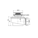 фото Сифон для душевого поддонa AlcaPlast A476 с донным клапаном click/clack