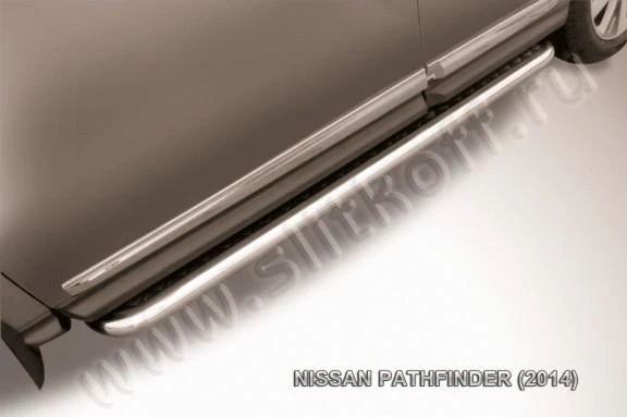 Фото Slitkoff Защита порогов d57 с листом черный квинтет NISSAN PATHFINDER (2014)