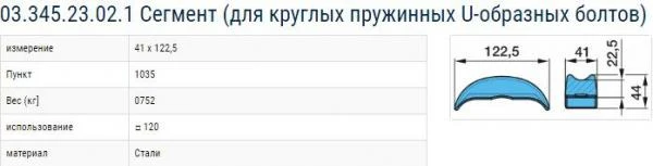 Фото Сегмент стремянки одинарный BPW (балка 120 мм) 0334523021