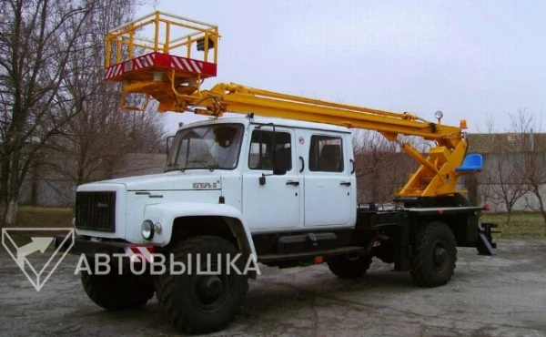 Фото Автоподъемник телескопический (автовышка) 14 метров АП-14 на шасси ГАЗ-33081 (3308) "Егерь-2" с двухрядной кабиной