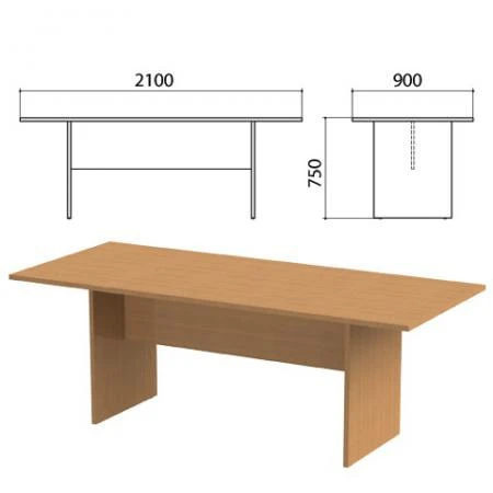 Фото Стол для переговоров "Этюд", 2100х900х750 мм, цвет бук бавария (КОМПЛЕКТ)