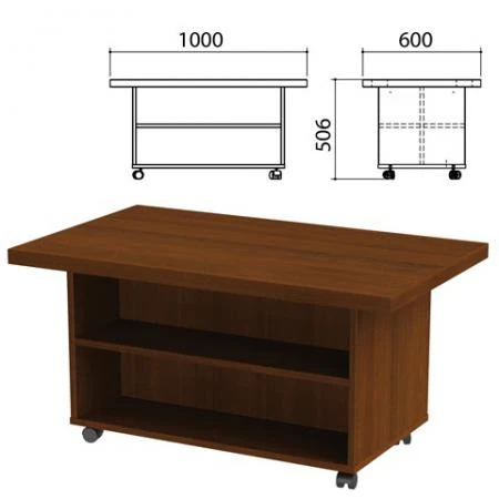 Фото Стол журнальный "Приоритет", 1000х600х506 мм, ноче милано (КОМПЛЕКТ)