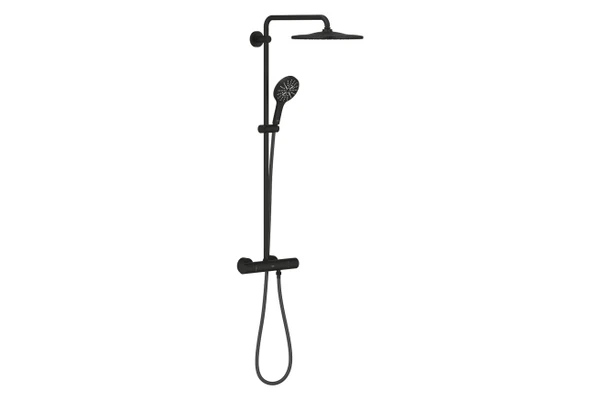 Фото Душевая система GROHE Rainshower SmartActive (22119KF0) с термостатом для душа, фантомный черный