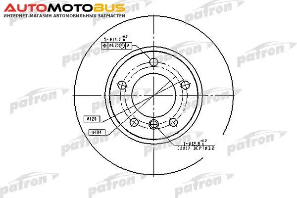 Фото Диск тормозной PATRON PBD1537