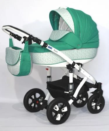 Фото Коляска 2в1 BeBe-Mobile Toscana 579G зеленый/зеленый с цветами