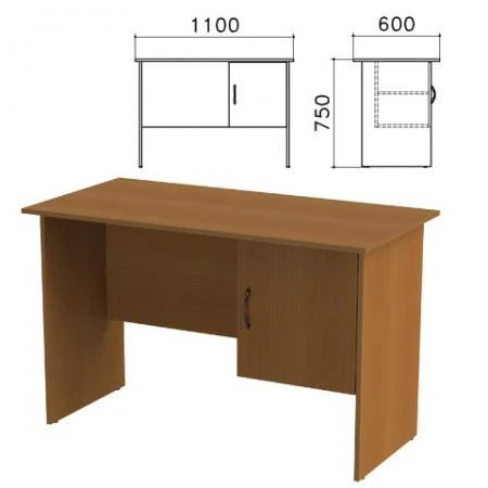 Фото Стол письменный "Канц", 1100х600х750 мм, тумба с дверью, цвет орех пирамидальный, СК26.9