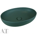 фото Раковина накладная AeT ELITE OVAL 55,5X38,5. цвет зеленый мох матовый L616T0R0V0143