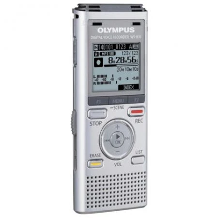 Фото Диктофон OLYMPUS WS-832, 4 Gb, PCM (WAV)/MP3/WMA, время записи 1000 ч, серый