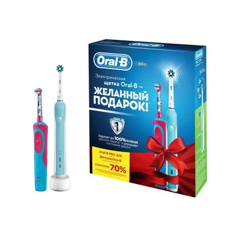 Фото Электрическая зубная щетка Oral-B Family pack Pro 500 Stages Power Frozen