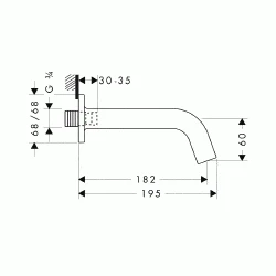 Фото Hansgrohe Axor Citterio M 34410000 Излив для наполнения ванны 180 мм (хром)