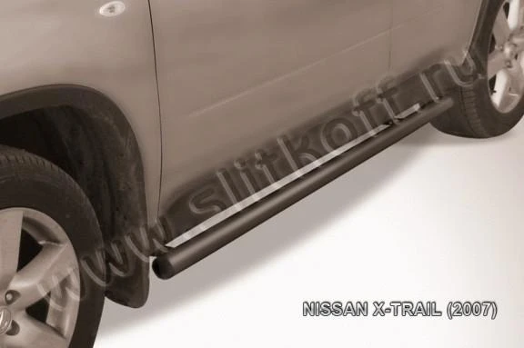 Фото Slitkoff Пороги d57 труба черные NISSAN X-TRAIL (2007)