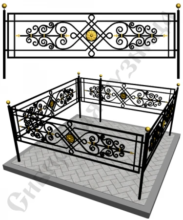 Фото Оградка металлическая на кладбище №7 - изготовим "под ключ"