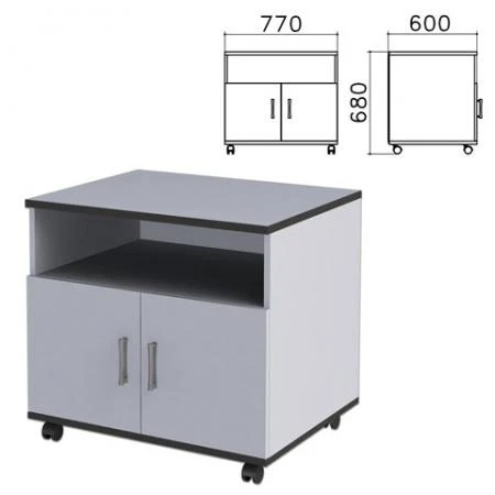Фото Тумба для оргтехники "Монолит", 770х600х680 мм, 2 двери, полка, цвет серый, ТМ30.11