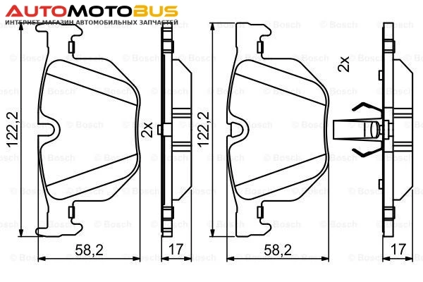 Фото Комплект тормозных дисковых колодок Bosch 0 986 494 862