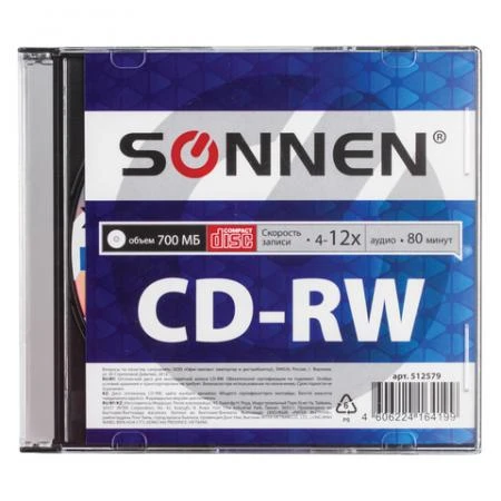 Фото Диск CD-RW SONNEN