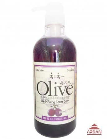 Фото 074732 Olive well-being foam bath (grape seed) Пена для ванны/гель для душа с экстрактом оливы и виноградных косточек, объем 0,75 л