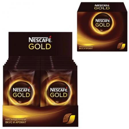 Фото Кофе растворимый NESCAFE "Gold", сублимированный, 30 пакетов по 2 г (упаковка 60 г)