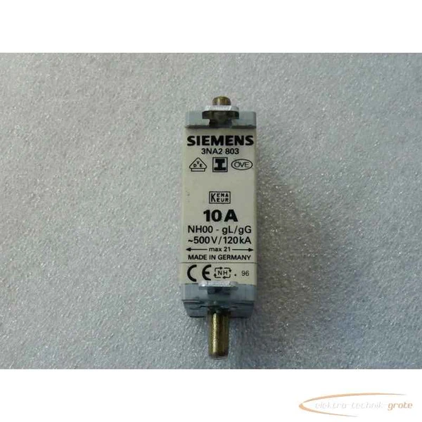 Фото Предохранитель Siemens NH00 - gl - gG 10 A 500 V 120 KA 18646-B99