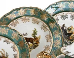 Фото №4 Столовый сервиз на 6 персон 27 пр."охота зеленая" Bohemia Porcelan (655-190)