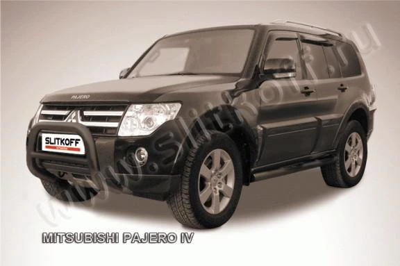 Фото Slitkoff Кенгурятник d76 низкий черный MITSUBISHI PAJERO IV