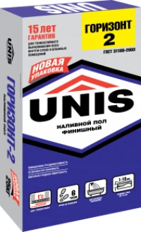 Фото Наливной пол Юнис Горизонт-2 до 10мм финиш. тонкослойное 25кг