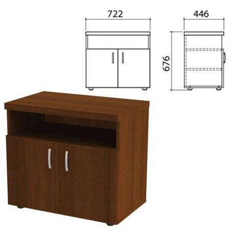 Фото Тумба для оргтехники "Приоритет", 722х446х676 мм, 2 двери, полка, ноче милано, К-928