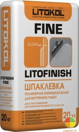 Фото LITOFINISH FINE - NEW!!! 20кг.Шпаклёвка финишная полимерная белая