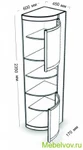 Фото №2 Угловой элемент с 2-мя дверьми и полками ассиметричный