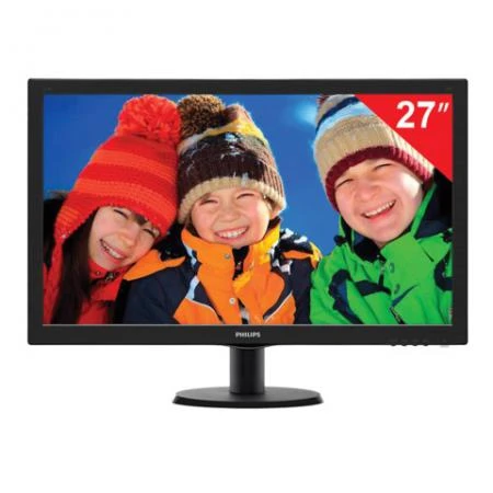 Фото Монитор LED 27" (69 см) PHILIPS 273V5LSB, 1920x1080, TN+film, 16:9, DVI, D-Sub, 300 cd, 5 ms, черный