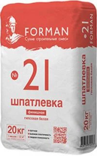 Фото Шпатлевка гипсовая Forman 21 БЕЛАЯ Финишная 25кг