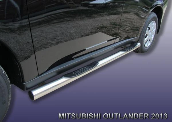 Фото Slitkoff Защита порогов d76 с проступями Mitsubishi Outlander 2013