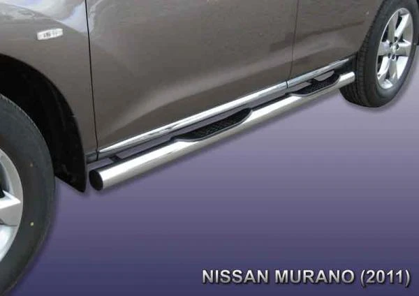 Фото Slitkoff Защита порогов d76 с проступями Nissan Murano 2011